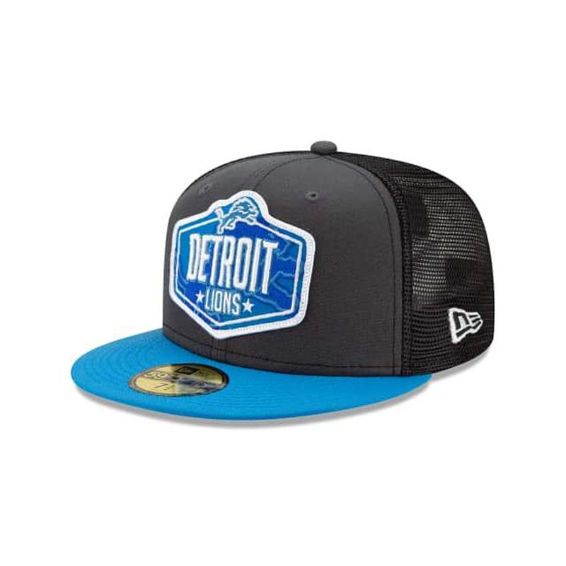 NFL Detroit Lions Draft 59Fifty Fitted (XBL3843) - Grey New Era Caps